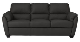 An Image of Argos Home New Trieste 3 Seater Leather Mix Sofa - Black