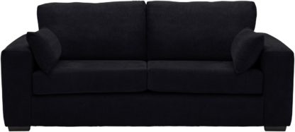 An Image of Habitat Eton 3 Seater Fabric Sofa - Black