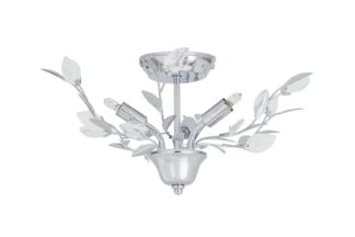 An Image of Argos Home Ashley Leaf 3 Light Flush to Ceiling Light-Chrome