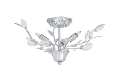 An Image of Argos Home Ashley Leaf 3 Light Flush to Ceiling Light-Chrome