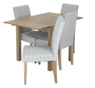 An Image of Habitat Clifton Extending Table & 4 Chairs - Light Grey