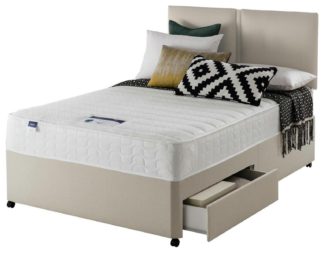 An Image of Silentnight Hatfield Kingsize Memory Foam 2 Drw Divan - Sand