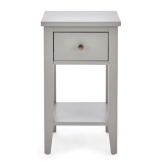 An Image of Lynton Compact Grey Slim Bedside Table Grey