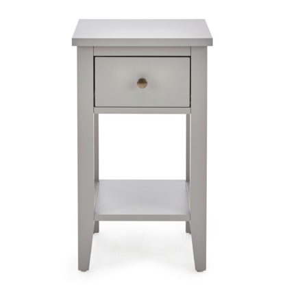 An Image of Lynton Compact Grey Slim Bedside Table Grey