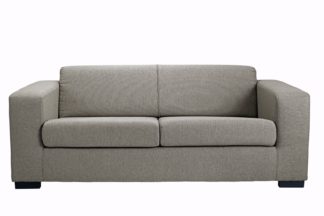 An Image of Habitat Ava Compact 3 Seater Fabric Sofa - Light Grey