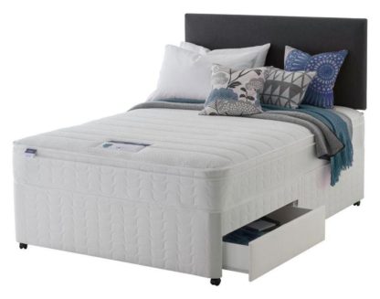 An Image of Silentnight Travis Miracoil Cushiontop 2 Drw Divan - Double