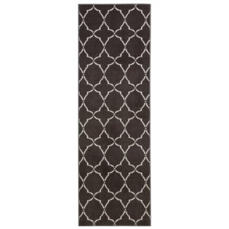 An Image of Habitat Statement Trellis Runner - 66x200cm - Grey