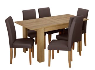 An Image of Habitat Miami Extending Table & 6 Chocolate Chairs