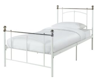 An Image of Habitat Yani Single Metal Bed Frame - White