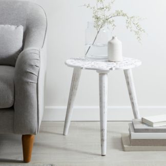 An Image of White Lace 3 Leg Wooden Table White