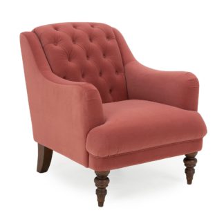An Image of Natalia Velvet Chair Pink