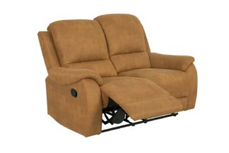 An Image of Argos Home Alfie 2 Seater Faux Leather Recliner Sofa - Brown