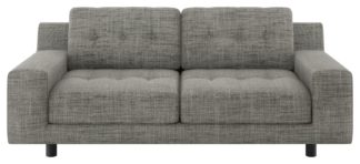 An Image of Habitat Hendricks 2 Seater Fabric Sofa - Black and White