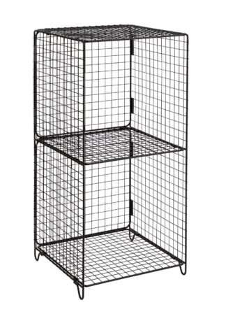 An Image of Argos Home Metal 2 Tier Wire Tower - Black