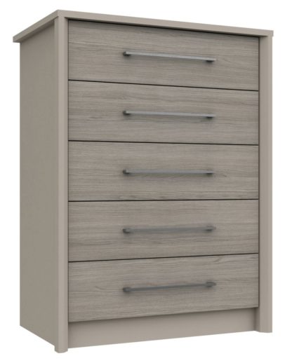 An Image of Lancaster 5 Drawer Tallboy - Grey