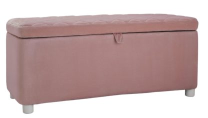 An Image of Argos Home Large Velvet Ottoman - Blush Pink