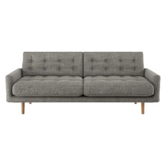An Image of Habitat Fenner 3 Seater Fabric Sofa - Black and White