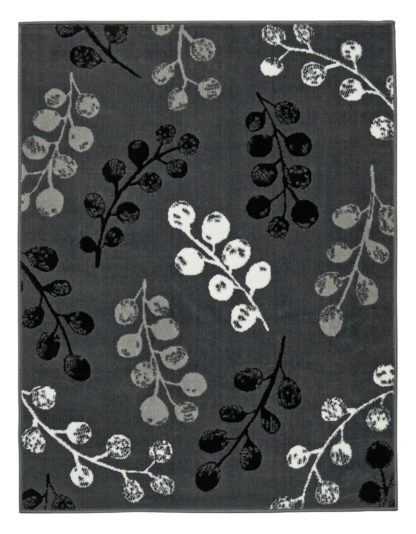 An Image of Argos Home Pod Leaf Rug - 120x160cm - Grey