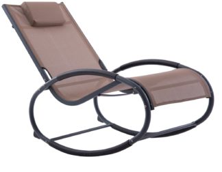 An Image of Vivere Wave Metal Rocker Chair - Macchiato On Matte Grey