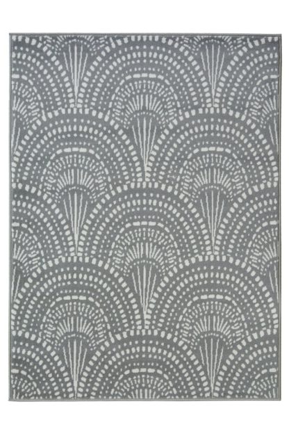 An Image of Homemaker Adorn Fan Rug - 80x150cm - Silver