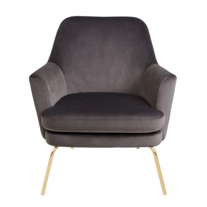 An Image of Habitat Celine Velvet Accent Chair - Navy