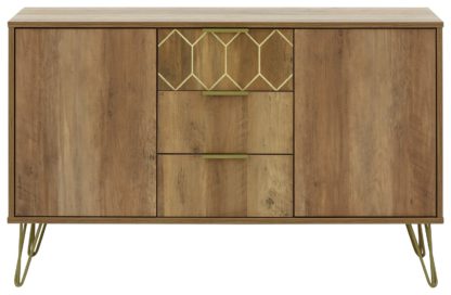 An Image of Orleans 2 Door 3 Drawer Sideboard - Mango Wood Effect