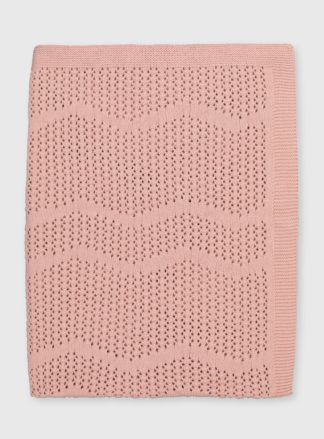 An Image of Pink Organic Cotton Blanket - One Size