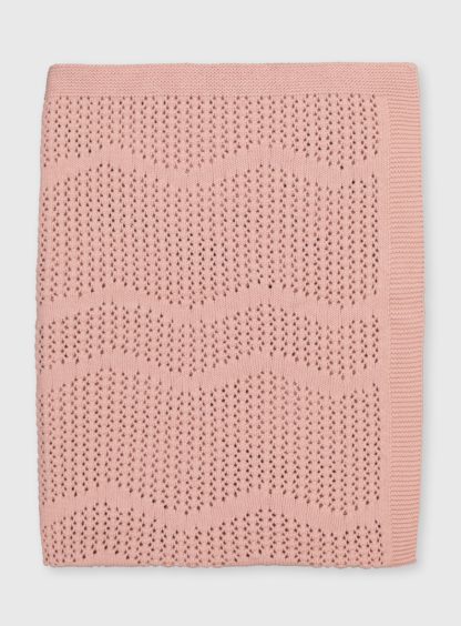 An Image of Pink Organic Cotton Blanket - One Size
