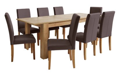 An Image of Habitat Miami XL Extending Table & 8 Grey Chairs