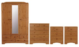 An Image of Argos Home Nordic 4 Piece 3 Door Wardrobe Set - Pine