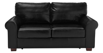 b052666bd03532a064e6c21474fe010a00e7597b5c3f238be776323045737a5b.jpg An Image of Habitat Salisbury 2 Seater Leather Sofa Bed - Black