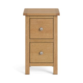 An Image of Bromley Oak Slim Bedside Table Brown