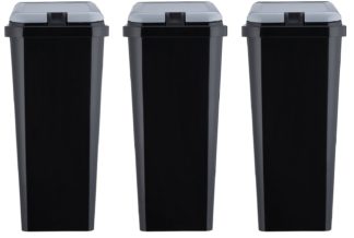 An Image of Argos Home Trio of Recycling Bins - Black