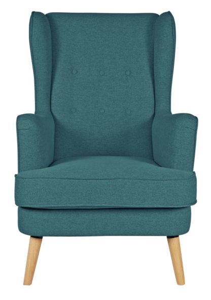 An Image of Habitat Callie Fabric Wingback Chair - Teal