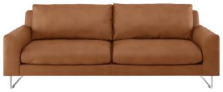 An Image of Habitat Lyle 3 Seater Leather Sofa - Tan