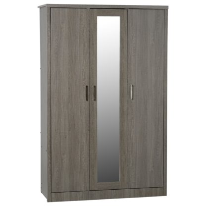 b0cb2b8808180efb854a4d2460e6611166eeb1341b4444393d86fff6862f7b29.jpg An Image of Lennon Black 3 Door Wardrobe Black