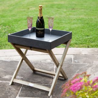 An Image of Grey and Gold Butler Tray Grey