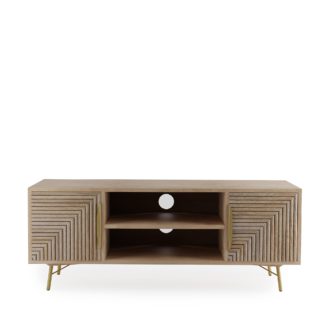 An Image of Grooved TV Stand Brown