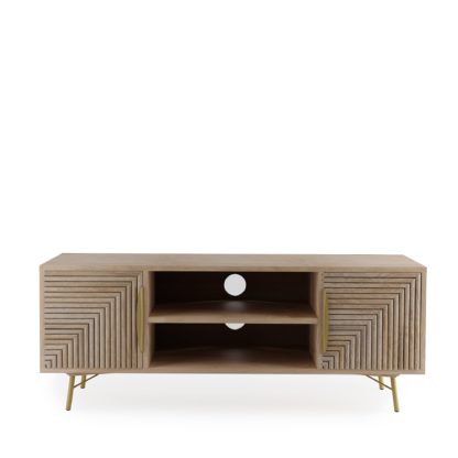 An Image of Grooved TV Stand Brown