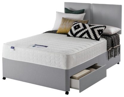 An Image of Silentnight Hatfield Memory 2 Drw Small Double Divan - Grey