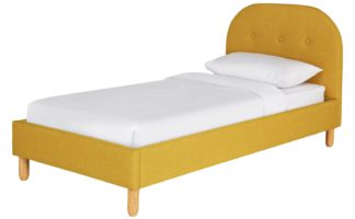 An Image of Habitat Elin Single Bed Frame - Mustard