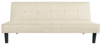 An Image of Habitat Patsy 2 Seater Fabric Clic Clac Sofa Bed -Natural