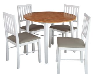 An Image of Argos Home Kendal Solid Wood Extending Table & 4 Chairs