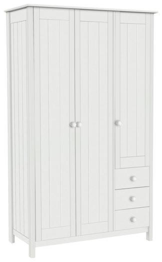 An Image of Habitat New Scandinavia 3 door 3 Drawer Wardrobe - White