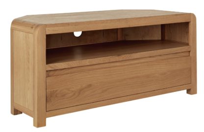 An Image of Habitat Novara Corner TV Unit - Oak Veneer