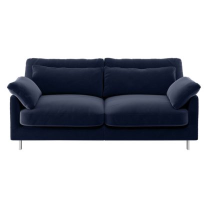 b1f4997ee178040567878c2f0350d1d261d9b79b00f0c5f1f75073ab781001fa.jpg An Image of Habitat Cuscino 2 Seater Velvet Sofa - Navy