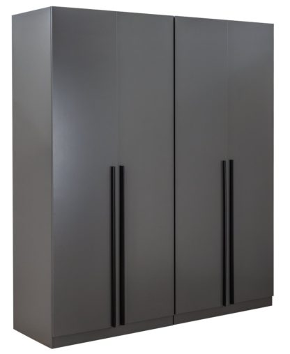 An Image of Habitat Munich 4 Door Wardrobe - Anthracite