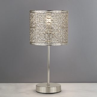 An Image of Tunis Fretwork Chrome Table Lamp Silver