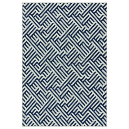An Image of Asiatic Antibes In & Outdoor Geometric Rug -120x170cm - Blue