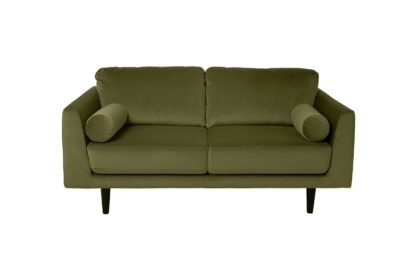 An Image of Habitat Jackson 2 Seater Velvet Sofa - Black